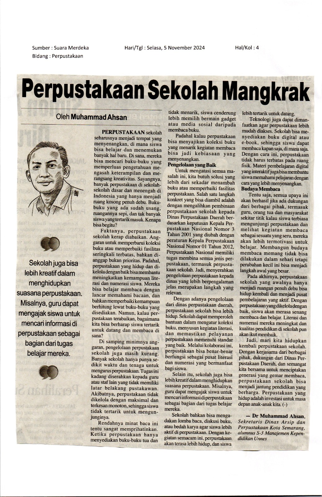 Perpustakaan Sekolah Mangkrak